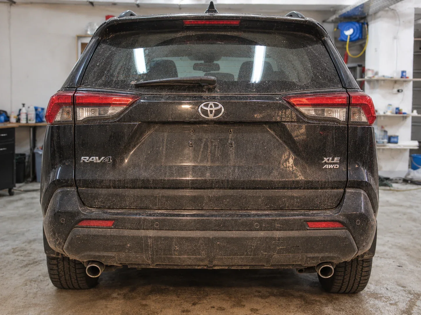 Toyota RAV4 до предпродажной подготовки: загрязнённый кузов